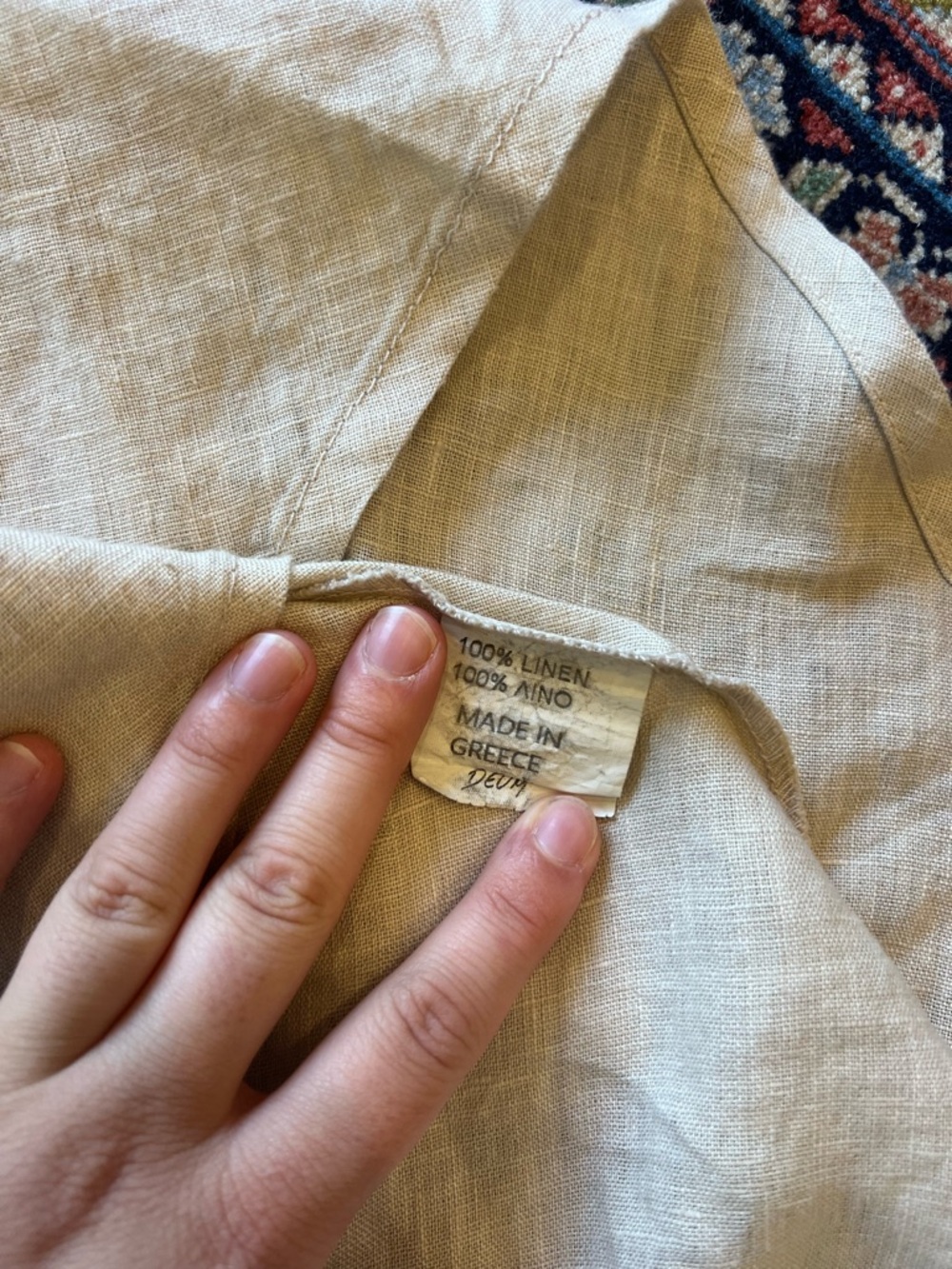 100% Linen Natural Slip Dress - Picture 4 of 6